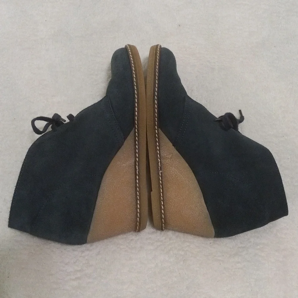 J. Crew MacAlister Dark Teal Suede Chukkas Wedge Booties NWOB